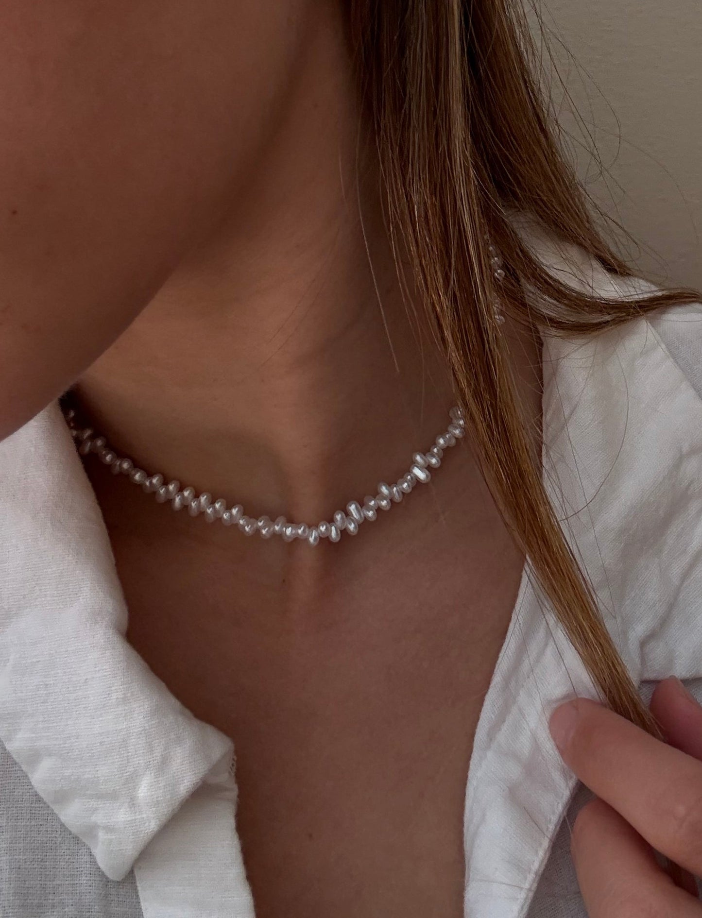Moonmist Pearls Choker
