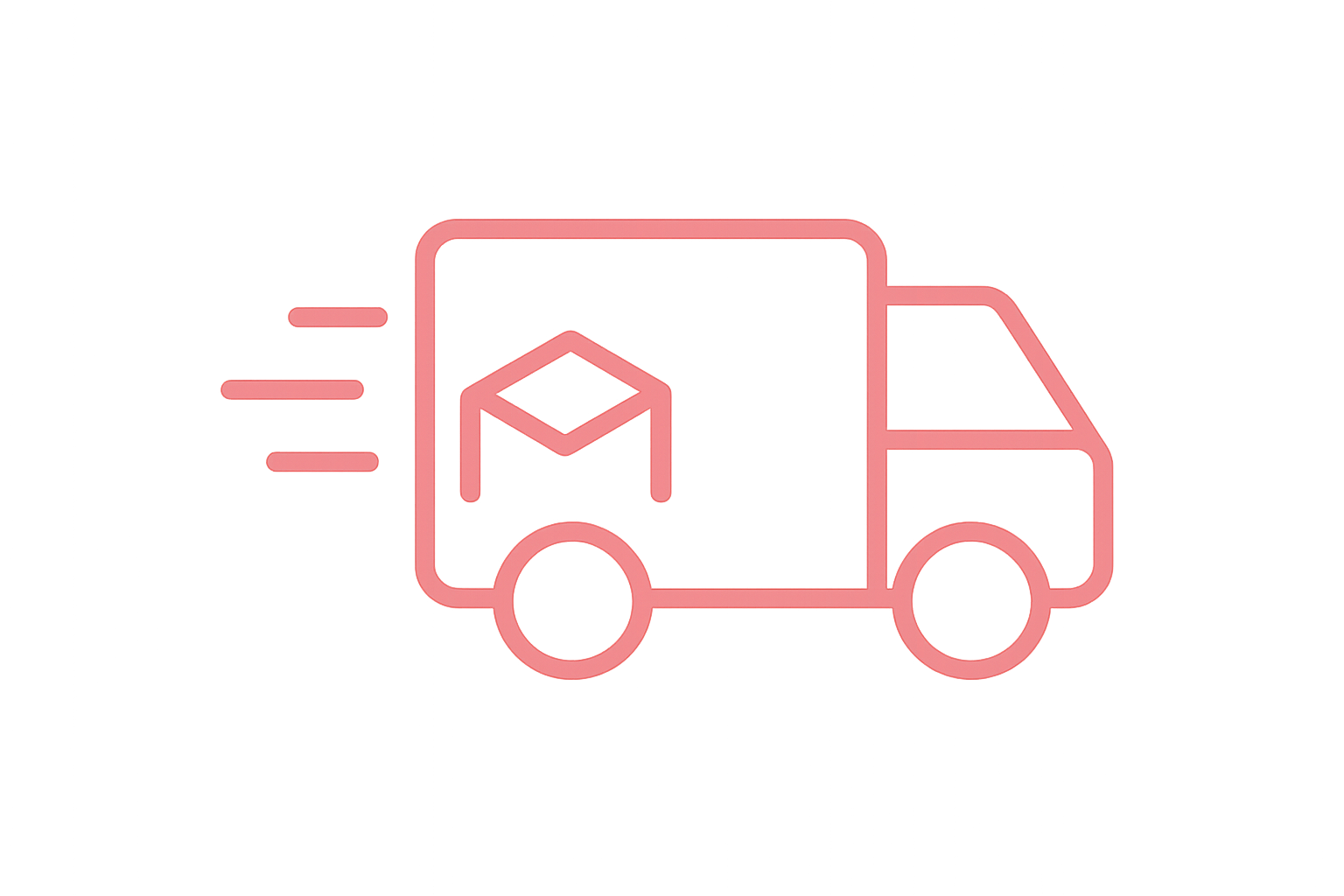 create a fast delivery icon with this shade of pink #E37B85. Just the outline no fillin